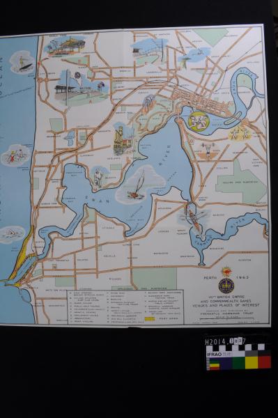 MAP, 1962 Perth British Empire & Commonwealth Games, 'VENUES AND PLACES OF INTEREST', 1962