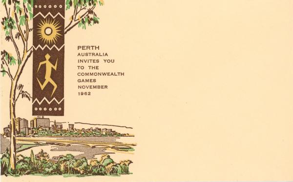 ENVELOPE, VIIth British Empire & Commonwealth Games, 'Perth Australia Invites You to', blank, 1962