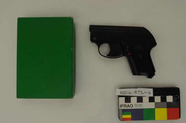 PISTOL, starting, black, with INSTRUCTION MANUAL and BOX