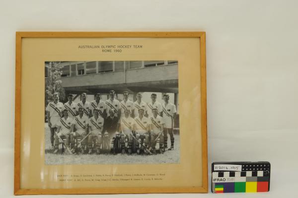 PHOTOGRAPH, framed, b&w, Australian Men's Olympic Hockey Team, Rome 1960