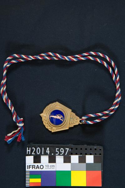 MEDAL, fencing, gold/blue, Festival 1st, B.Wasley, 1970