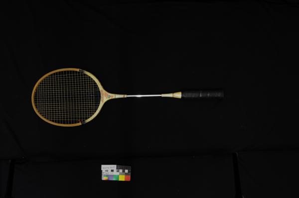 RAQUET, badminton, black handle grip, ‘CONSTELLATION MODEL’, Kay Terry, 1960s