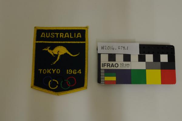 BADGE, x2, BLAZER POCKET, x1, gymnastics, embroidered, 1964 Tokyo Olympic Games, ’AUSTRALIA/ TOKYO 1964’
