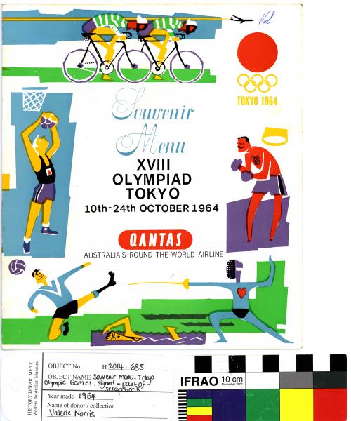MENU, 1964 Tokyo Olympic Games, signed
