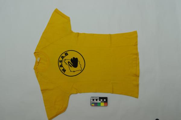 T-SHIRT, athletes with disability, yellow, National Sports for the Blind , Melbourne, 1980