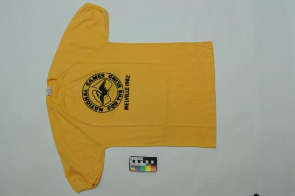 T-SHIRT, athletes with disability, yellow, National Games for the Blind, Melville, 1982