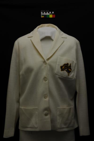 BLAZER, lawn bowls, white wool, Australian tour South Africa, Edna Cheffins, 1968