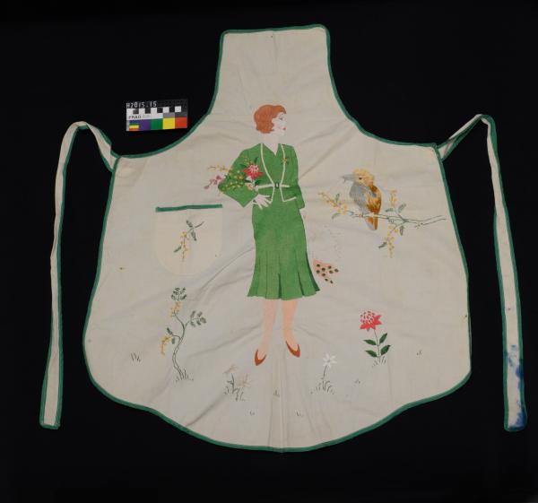 APRON, embroidered