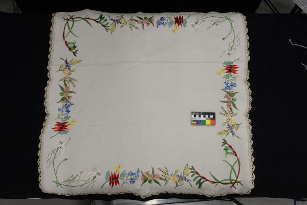 SUPPER CLOTH, embroidered linen table cloth