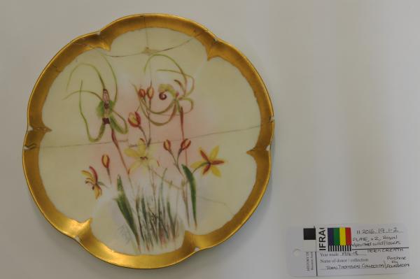 PLATES, x2, handpainted with wildflowers by Helen Creeth