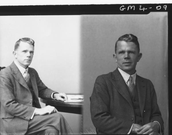 Two portrait poses of a man, H/S Illidge.
