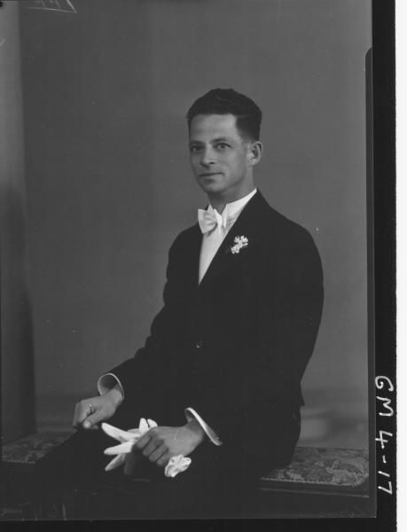 Portrait of man in evening suit, H/S Loves/Louis? Lewis La Insurance Agent.