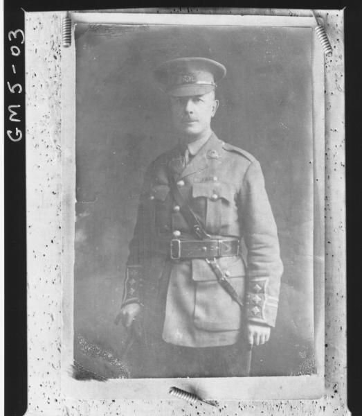 Board pinned copy jof portrait of army captain in uniform, Mrs Low.