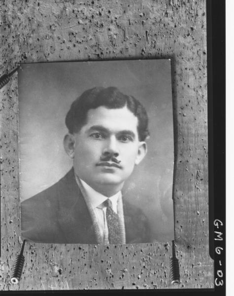 Board pinned copy of portrait of young man, Lucas.