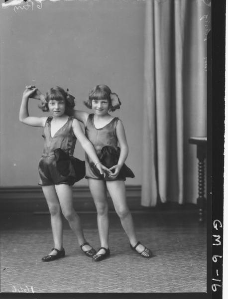 Portrait of two young girl dancer, F/L King.