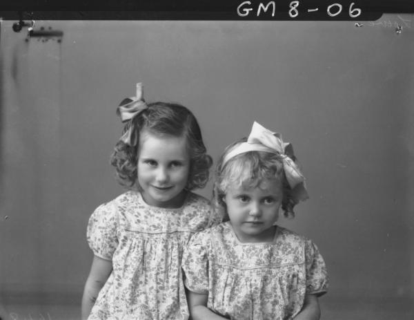 Portrait of two young girls, H/S Lowe.