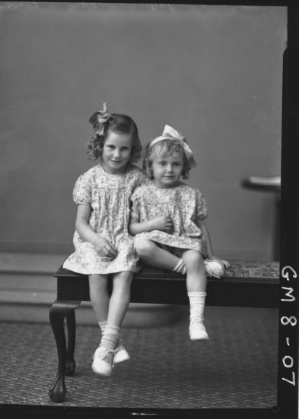 Portrait of two young girls, F/L Lowe.