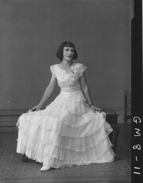 Poartrait of young woman in evening dress, F/L Killderry.