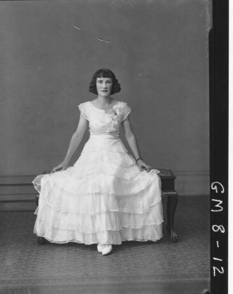 Poartrait of young woman in evening dress, F/L Killderry.