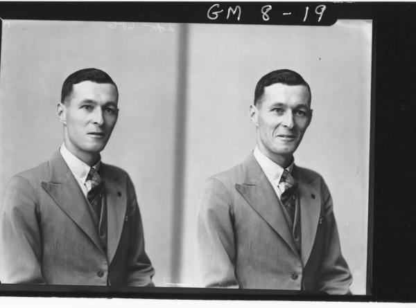 Two portrait poses of man, H/S Lowe.