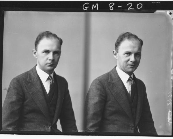 Two portrait poses of man, H/S Lorman.