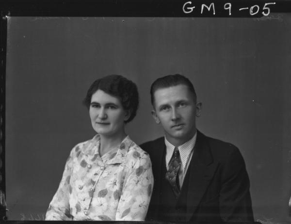 Portrait of woman and man, H/S Lambert.