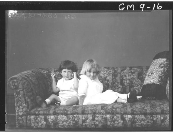 Portrait of two young children, Agnew.