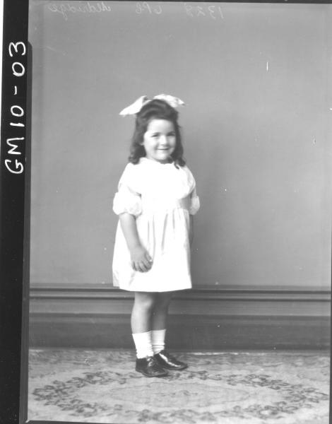 Portrait of young child, F/L Aldridge.