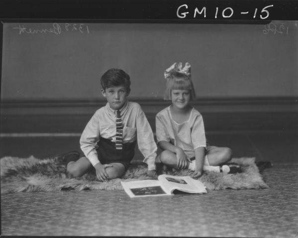 Portrait of young girl and boy, Bennett.
