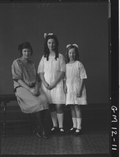 Portrait of three young women, F/L 'Fitzgerald'