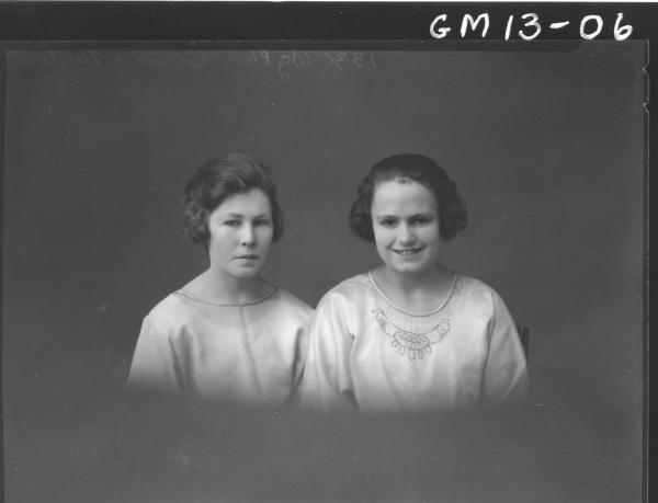 Portrait of two young woman, H/S 'Coad' and 'Taylor'