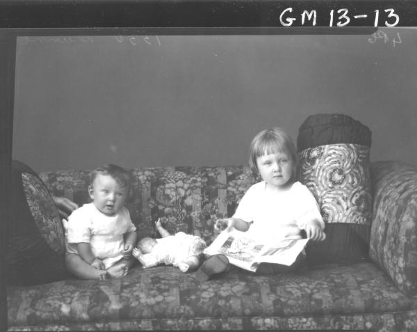 Portrait of two young children, 'Dunne'