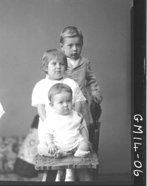 portrait of three young children, 'Earnshaw'