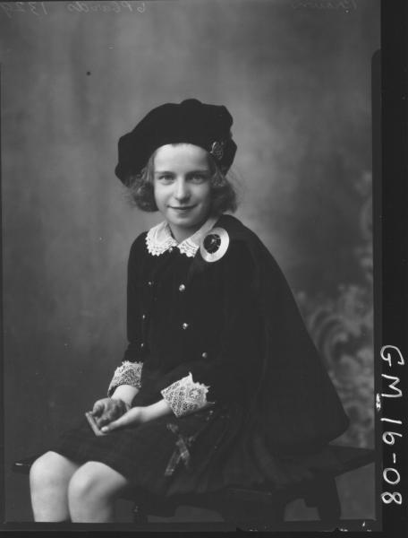 young lady in scottish national dress F/L, (Peggy) 'Brown'