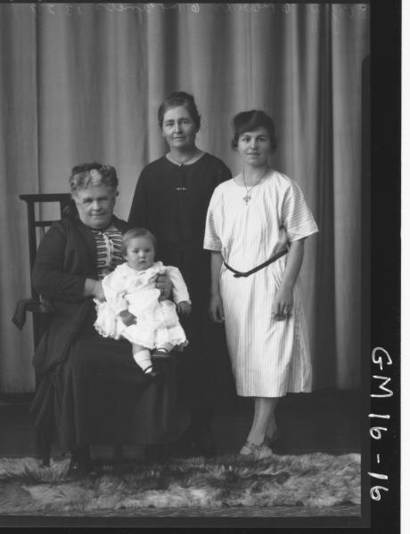 portrait of three woman and baby, four generations family   F/L, 'Coffey'