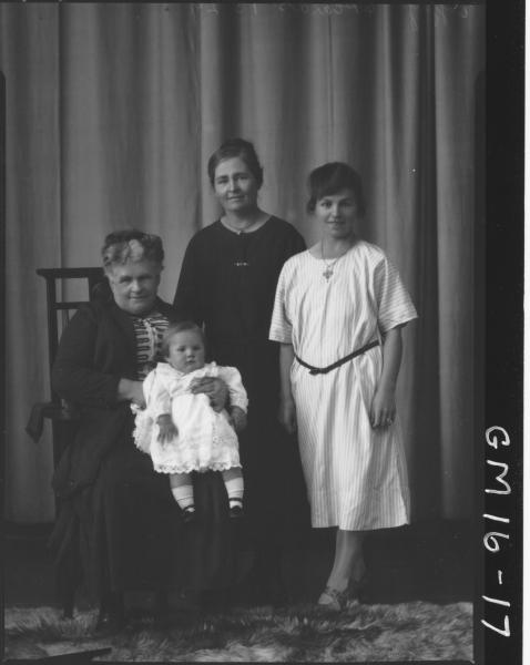 portrait of three woman and baby, four generations family   F/L, 'Coffey'