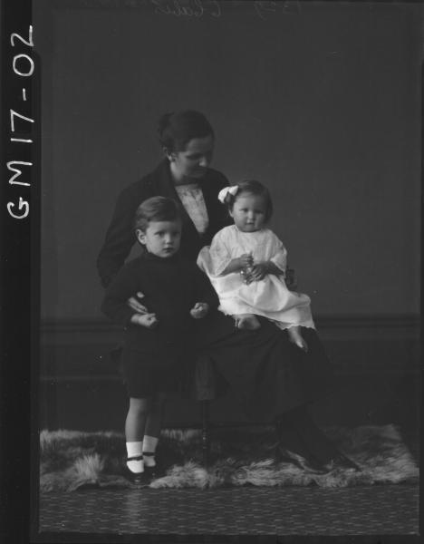 portrait of woman and two children, 'Carthew'