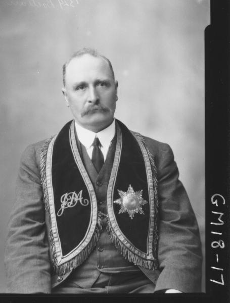 portrait of man wearing masonic regalia H/S, 'Boileau'