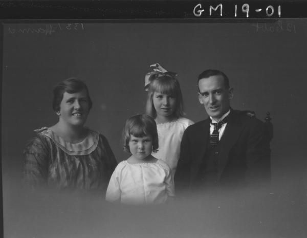 portrait of woman , man and two children H/S, 'Hanna'