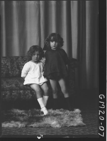 portrait of two small girls, Grey
