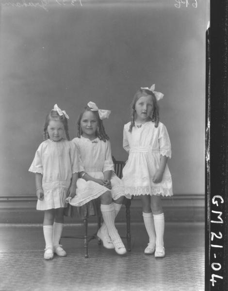 portrait of three young girls F/L, Graham