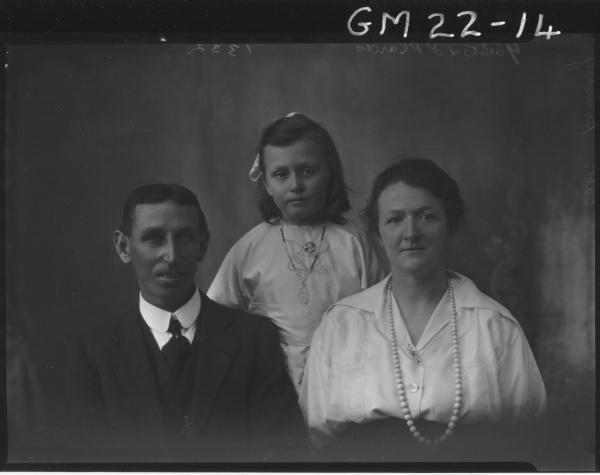 portrait of woman, man and child H/S, Housley