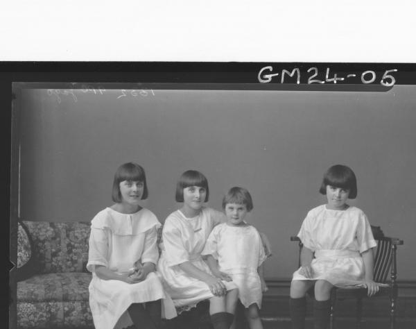 portrait of four young sisters F/L, Jago