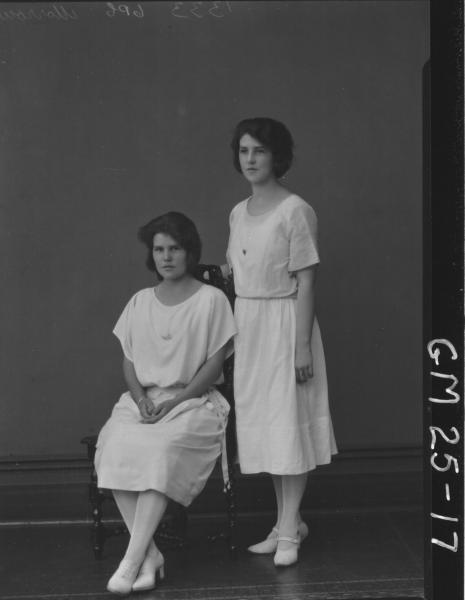 portrait of two young women F/L, Morrow