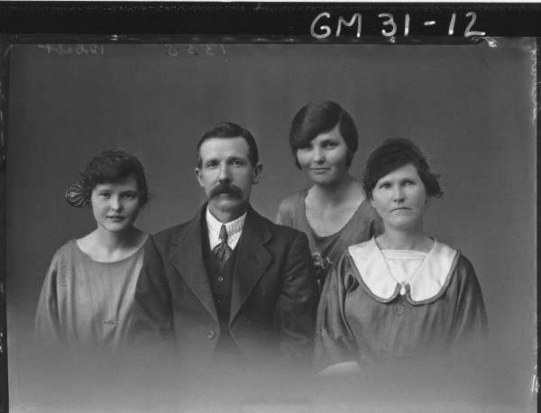 portrait of woman, man and two young girls, H/S Stewart