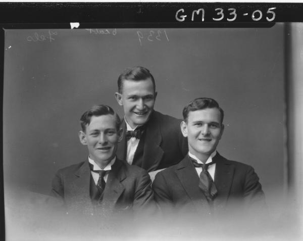 portrait of three young men, H/S Fels