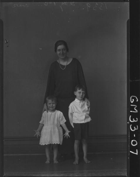 portrait of woman and two children, F/L Cook