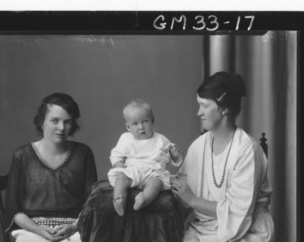 portrait of two young women and baby, Keyson