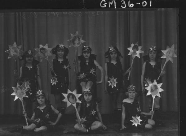 portrait of eight young girls in costume, Wightman