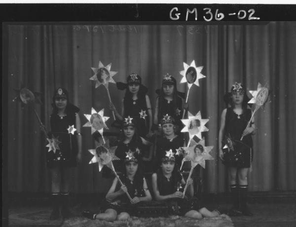 portrait of eight girls in costume, Wightman